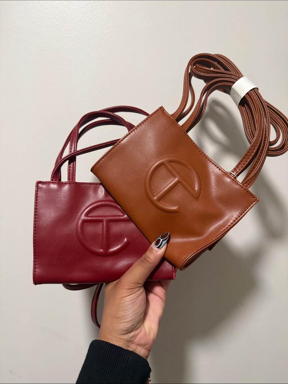 Telfar Mini Bag Duo in Brown and Burgundy